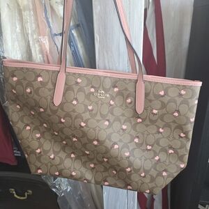Coach Brown and Pink Women's Tote Bag